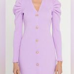 Endless Rose NWT Dress Womens M Purple Puff Sleeve V-Neck Knit Mini Old Money Photo 0