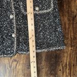 Urban Revivo Women Tweed Speckled Embroidery Pearl Buttons Vest Size 4 Y2K Retro Black Photo 9