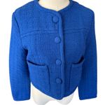 Proenza Schouler  White Label‎ Cropped Tweed Blazer Royal Blue Size 4 NWOT Photo 6