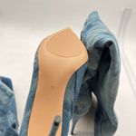 Stylish Blue Denim Heeled Boots Size 10 Photo 3
