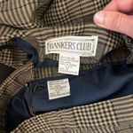 Vintage Bankers Club Womens Plaid Blazer Skirt Suit Set Brown Size 8 Academia Photo 2