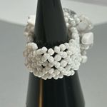 Boho Style White Beaded Finger Ring Photo 2