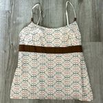 Loft Vintage  Y2K Cotton Tanktop Coastal Beach Babydoll Beaded Tropical Size 12 Photo 1