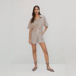 Mango  Beige Short-Sleeve Romper Photo 1
