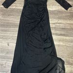 Betsy and Adam  Black Lace Long Sleeve Gown Photo 3