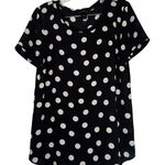 Ann Taylor Black White Polka dot blouse womens medium career office professional Photo 0