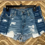 American Eagle Women's Vintage Hi-Rise Festival Destroyed Denim Shorts, Size 4 Photo 0