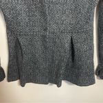 Damask Merino Wool Cardigan Blazer Jacket Black Photo 3