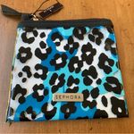 Sephora  Small Cheetah Pouch PVC Blue and Black Cat New With Tags Photo 1