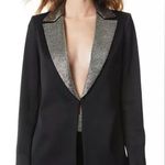 Alice + Olivia Revolve Eve Embellished Lapel Blazer satin black Size 0 new Photo 0