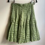Vintage Umberto Ginocchietti Green Linen Mesh Circle Skirt EU 40 26" US 4 Photo 2