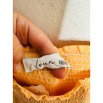 LOUNA Orange Square Neckline Puff Sleeves Chic Flowy Midi Dress size Medium Photo 6