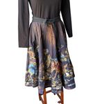 Vintage 1950’s/1960’s Matador Hand Painted Sequined Mexican Cotton Circle Skirt Black Size M Photo 7