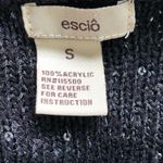 Anthropologie Escio Asymmetrical Metallic Sequin Sweater Black Gold Size S Photo 9