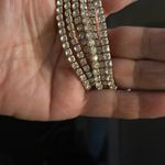 Badgley Mischka New 6 Rows of Bling Crystals Stretch Bracelets Rose Gold Photo 0