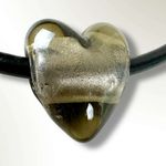 Free People Under the Sea Collar Black NWT Choker Glass Heart Pendant Bohemian Photo 6