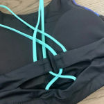 Athleta Freestyle Camo High Neck Bikini Top - Size S - Blue/Black - NWT Photo 4