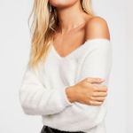 Free People White Fuzzy Sweater Photo 0