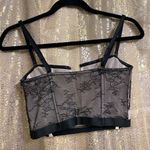 Victoria's Secret Very Sexy Black Nude Lace Plunge Longline Bra Top Large Photo 1