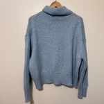 ZARA  Alpaca Wool Blend Knit Oversized Turtleneck in Light Blue Size Medium Photo 5