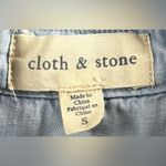 Cloth & Stone Anthropologie  Size S Blue Button Up Frayed Shirt Dress Photo 2