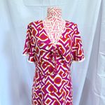 NWT‎ Tahari ASL Geo Print Fringed Midi Fit & Flare Dress Wild Berry Size 8P Purple Photo 1