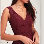 Lulus NWT  Nevaeh Burgundy Lace Cutout Sleeveless Mini‎ Dress SMALL Photo 3