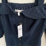 BCBGeneration NWT Off Shoulder Button Front Dress Indigo Blue Size 2 Photo 4