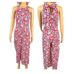 Loft Red Floral Jumpsuit Photo 2