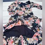 Eliza J  Floral Print 3/4 Balloon Sleeve Faux Wrap Hi-Low Maxi Dress Photo 7