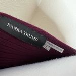 Ivanka Trump Sweater Dress LARGE Burgundy Ribbed Knit A-Line Fit & Flare Midi Photo 3