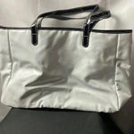 Saks 5th Avenue SAKS FIFTH AVE TOTE BAG WHITE WITH BLACK STRAPS AND LINING CLEAN GOOD CONDITION Photo 10