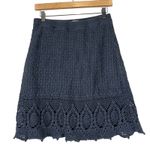 Athleta Crochet Mini Skirt Womens S Charcoal Gray 100% Cotton Boho Cottagecore Photo 0