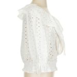 Anthropologie  Porridge White Eyelet Lace Romantic Top Boho Blouse Size Small S Photo 5