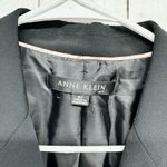 Anne Klein Blazer Jacket Womens 8P Black Pinstriped Platinum Wool Stretch Suit Photo 1