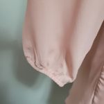 American Dream  pink chiffon bubble sleeve blouse size small Photo 1