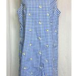 kim rogers  Lemon embroidered Gingham Sheath Dress Spring Summer Picnic Size PM Photo 0