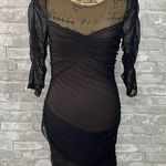 BCBGMAXAZRIA Mesh Ruched Cocktail Dress Photo 1