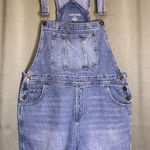 Lincoln Outfitters  Denim Overalls Shorts Womens 14 Light Wash Adjustable Straps Photo 0
