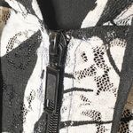 Chico's new Chico’s ☯︎︎ Leaf Print Lace Zip Hoodie Jacket ☯︎︎ Black + White ☯︎︎ Medium Photo 5