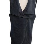 Eileen Fisher Sweater Vest XS Wool Blend Moto Fleece Lined Asymmetric Zip Gray Photo 0