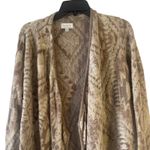 Lucky Brand  Women Medium Brown‎ Aztec Western Open Front Cardigan Sweater Photo 1