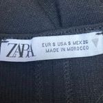 ZARA  Black Sleeveless Square Neck Back Slit Stretch Tank Midi Bodycon Dress Sz S Photo 2