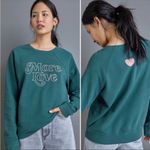 Anthropologie Back When by  More Love Sweatshirt - Green - Small Photo 9