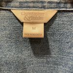Christopher & Banks  Denim Shirt Jacket Christmas Snowmen Medium Photo 2