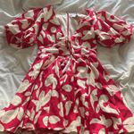 NWT House of Harlow 1960 Pink and White Linen Mini Dress Size 4 Photo 2