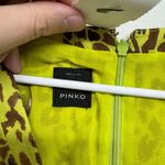 PINKO Women Belted Button Down Belted Leopard Print Mini Dress Size 4 Green Photo 2