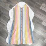 Billabong ‎ Lucky Us Striped Sleeveless Midi Dress Pastel Multi Large Photo 15