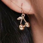 Urban Outfitters Y2K Gold Cherry Drop Earrings Photo 0