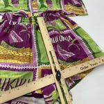 Seven Wonders Two Piece Set Womens XS Purple Green Hawaiian Aloha Shirt Shorts Photo 12